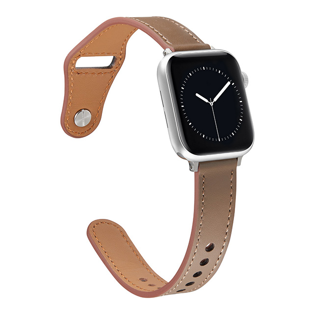 【Apple Watch バンド 49/45/44/42mm】ピンバックル レザー 本革細身 (ブラウン) for Apple Watch Ultra2/1/SE(第2/1世代)/Series9/8/7/6/5/4/3/2/1サブ画像