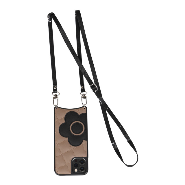 【iPhone12/12 Pro ケース】DAISY PACH PU QUILT Leather Sling Case (TAUPE/BLACK)goods_nameサブ画像