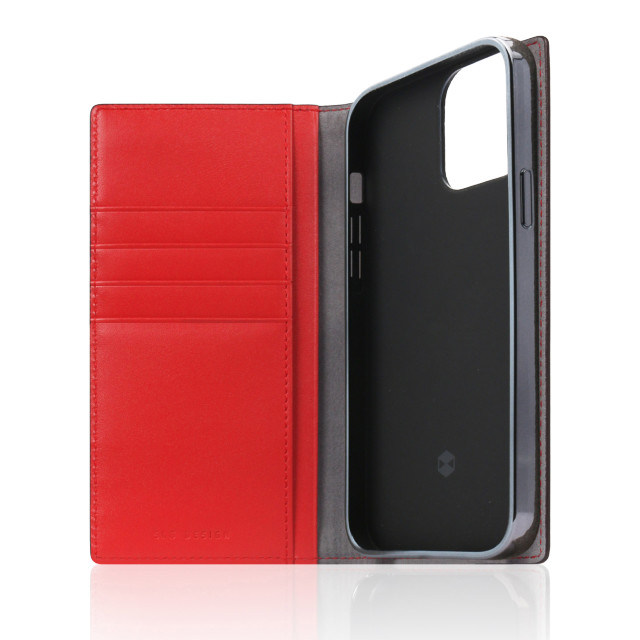 【iPhone13 ケース】Edition Calf Skin Leather Diary (レッド)サブ画像