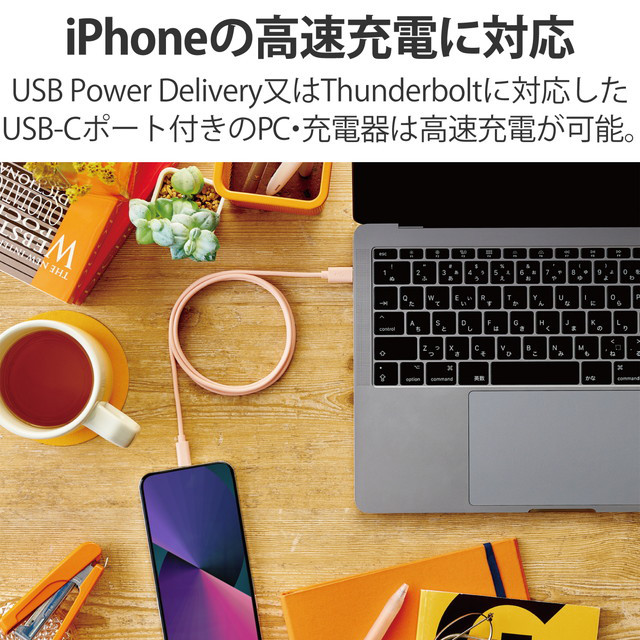 USB-C to Lightningケーブル (スタンダード) (オレンジ)goods_nameサブ画像