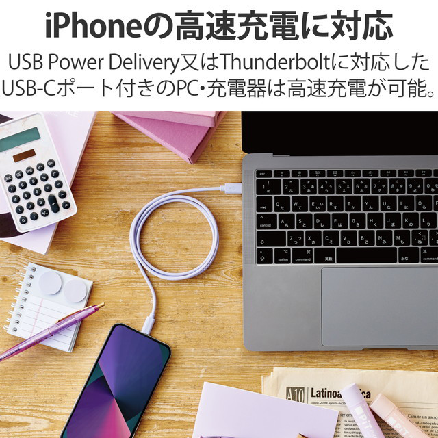 USB-C to Lightningケーブル (スタンダード) (パープル)goods_nameサブ画像