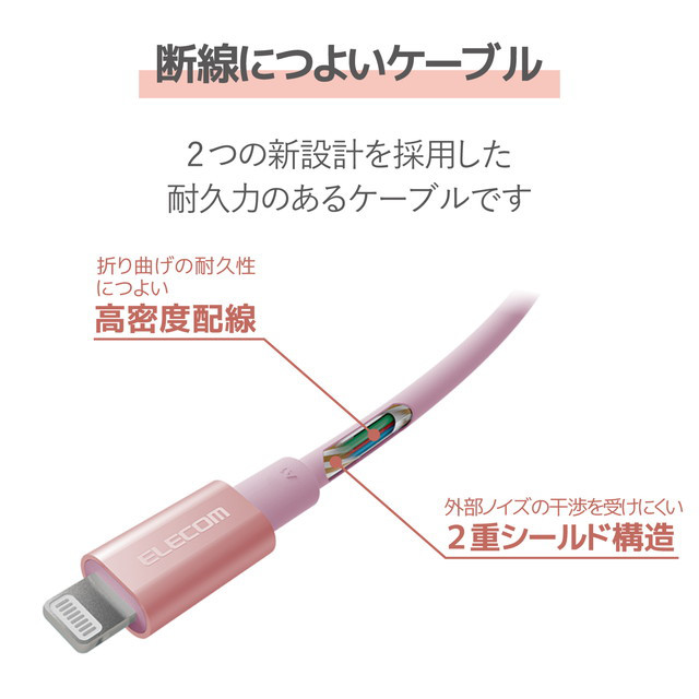 USB-C to Lightningケーブル (耐久仕様) (1.0m ピンク)goods_nameサブ画像