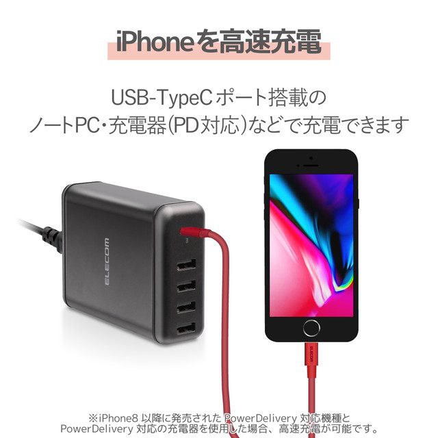 USB-C to Lightningケーブル (耐久仕様) (2.0m レッド)goods_nameサブ画像
