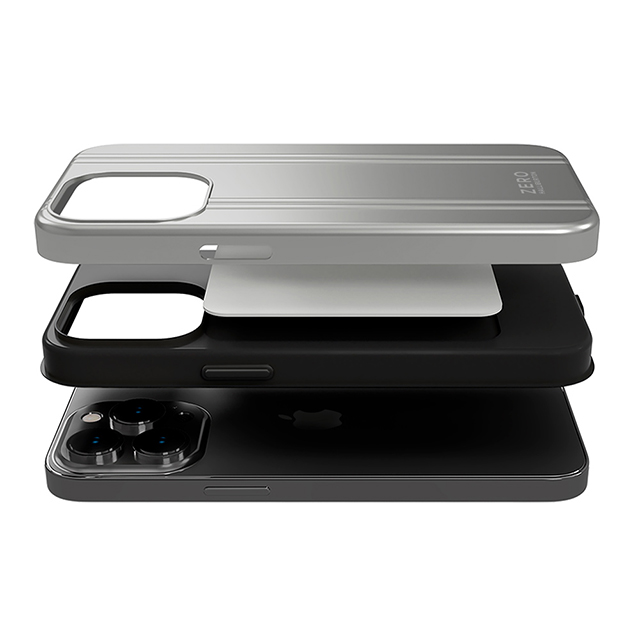 【アウトレット】【iPhone13 mini ケース】ZERO HALLIBURTON Hybrid Shockproof Flip Case for iPhone13 mini (Silver)サブ画像