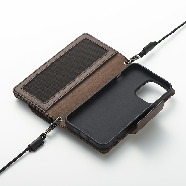 【アウトレット】【iPhone13 Pro ケース】Teshe basic flip case for iPhone13 Pro (choco)サブ画像