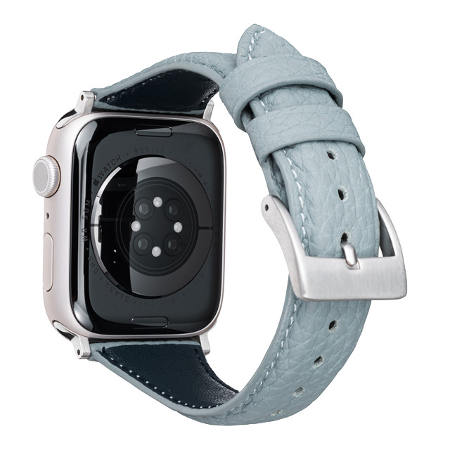 【Apple Watch バンド 49/45/44/42mm】German Shrunken-calf Genuine Leather Watchband Pin Buckle Type (ベイビーブルー)サブ画像