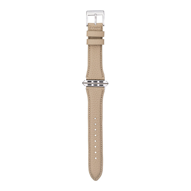 【Apple Watch バンド 41/40/38mm】German Shrunken-calf Genuine Leather Watchband Pin Buckle Type (グレージュ)サブ画像