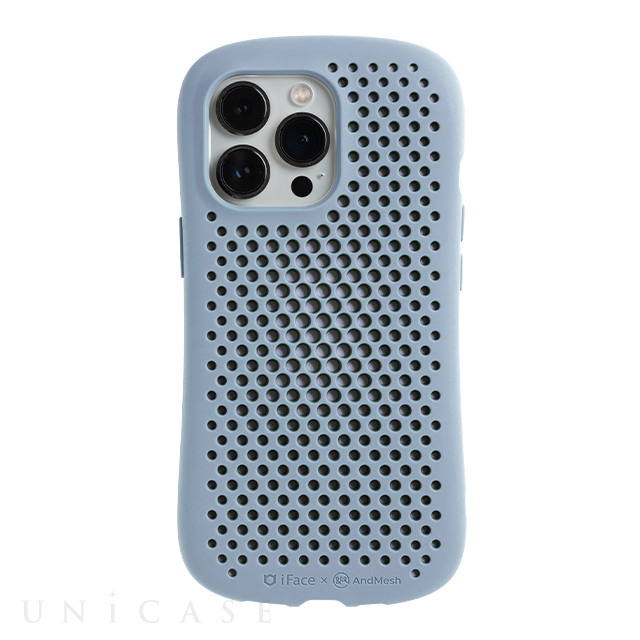 【iPhone13 Pro ケース】iFace × AndMesh MESH Grip Case (ペールブルー)