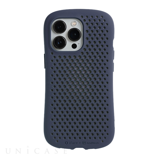 【iPhone13 Pro ケース】iFace × AndMesh MESH Grip Case (ネイビー)