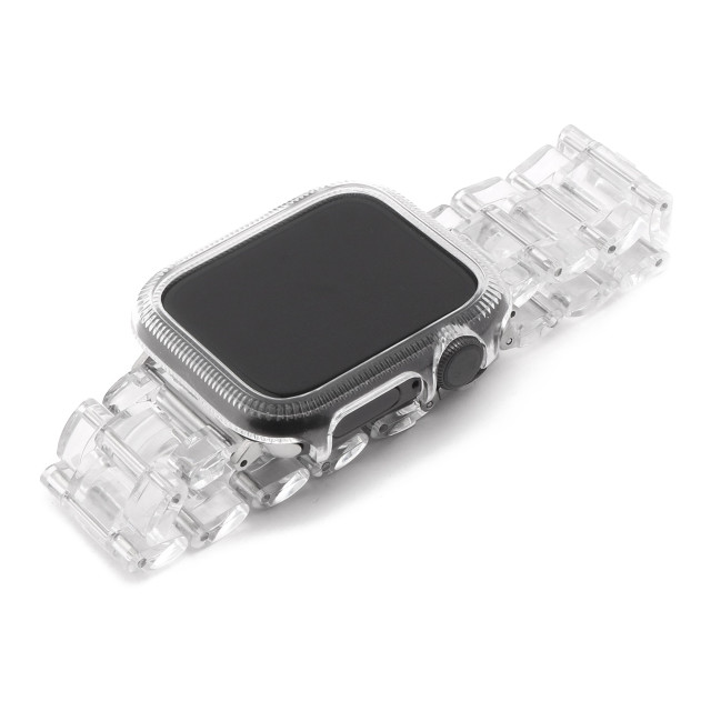 【Apple Watch バンド 41mm】保護ケース付きクリアチェーンバンド (クリア) for Apple Watch Series8/7