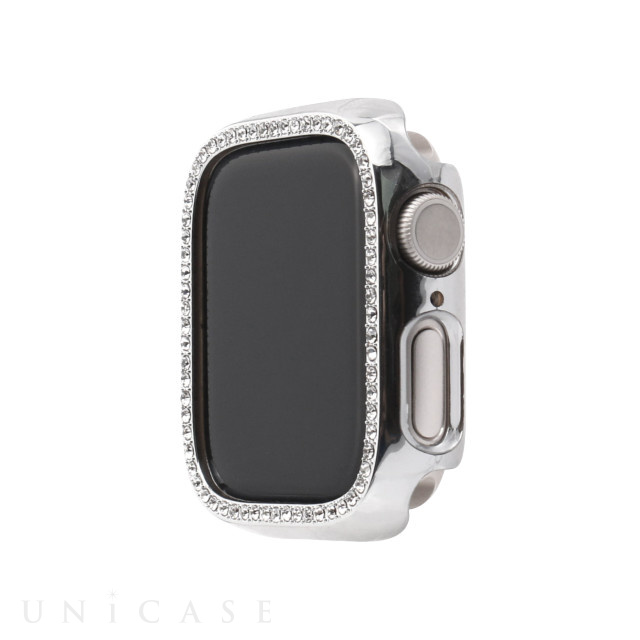 【Apple Watch ケース 41mm】ラインストーンケース (シルバー) for Apple Watch Series9/8/7