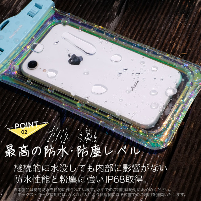 スマホポーチ】スマホを入れたまま写真撮影OK IP68取得 スマートフォン用 防水ケース オーロラカラー Water Proof Case  OWL-WPCSP18-AUシリーズ (オーロラカラー ピンク) Owltech iPhoneケースは UNiCASE