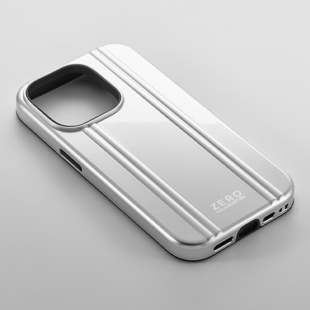 【iPhone14/13 ケース】ZERO HALLIBURTON Hybrid Shockproof Case (Silver)