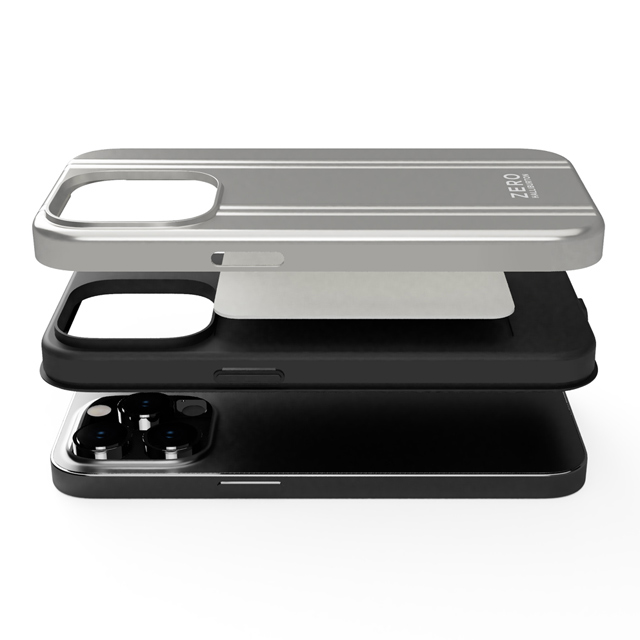 【iPhone14/13 ケース】ZERO HALLIBURTON Hybrid Shockproof Case (Silver)サブ画像