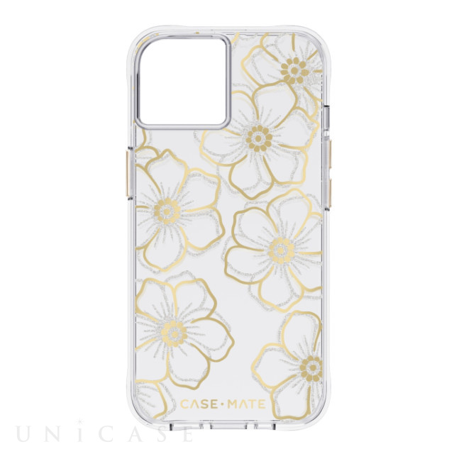 【iPhone14/13 ケース】抗菌・3.0m落下耐衝撃 Floral Gems