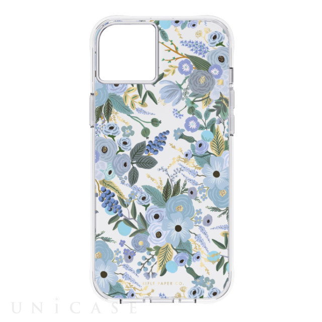 【iPhone14 Plus ケース】RIFLE PAPER CO. 抗菌・3.0m落下耐衝撃 (Garden Party Blue)