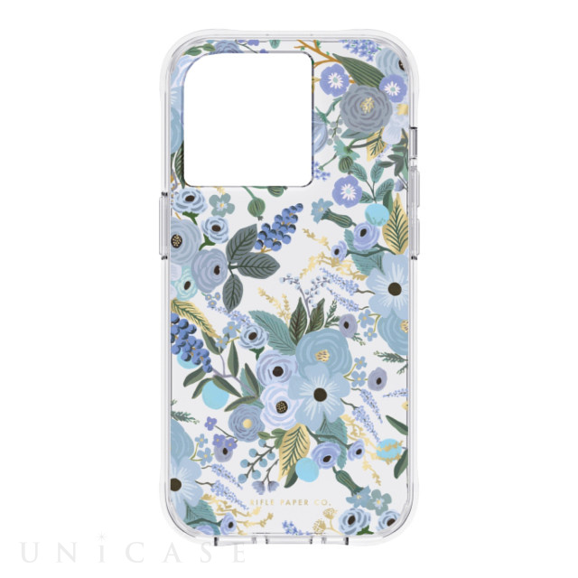 【iPhone14 Pro ケース】RIFLE PAPER CO. 抗菌・3.0m落下耐衝撃 (Garden Party Blue)