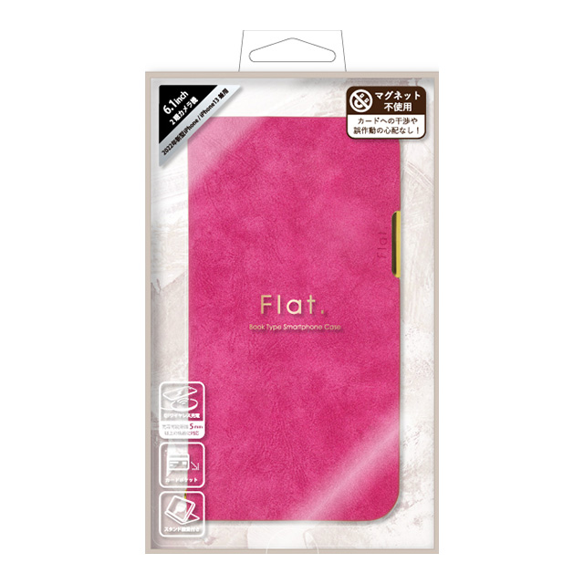 【iPhone14/13 ケース】手帳型ケース Flat. (Rose Pink)goods_nameサブ画像