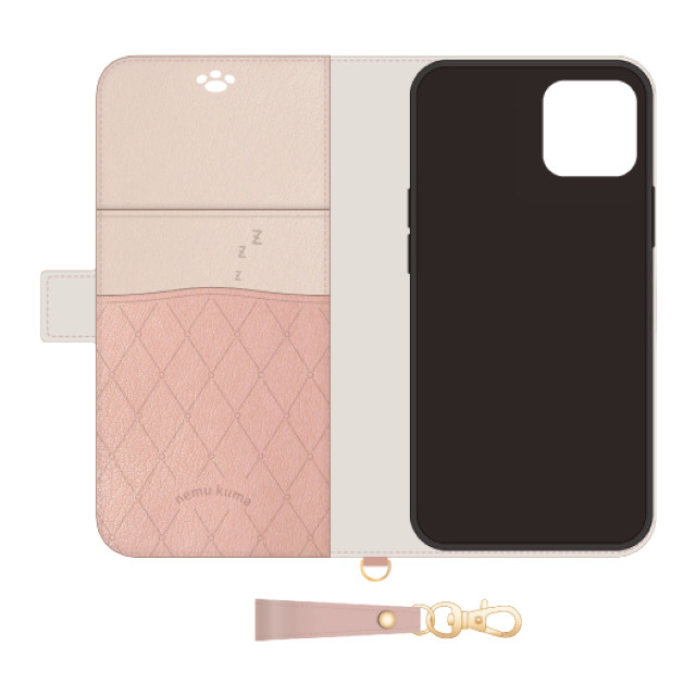 【iPhone14/13 ケース】手帳型ケース nemu kuma (Pink)サブ画像