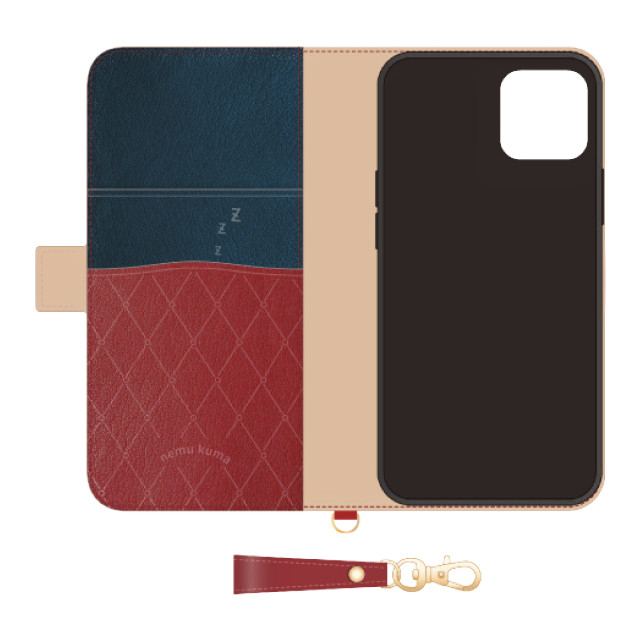 【iPhone14/13 ケース】手帳型ケース nemu kuma (Navy×Red)goods_nameサブ画像