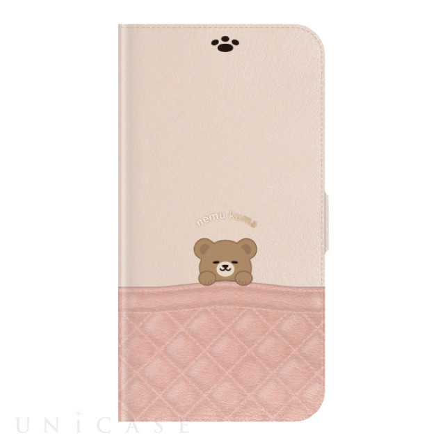 【iPhone14/13 ケース】手帳型ケース nemu kuma (Pink)