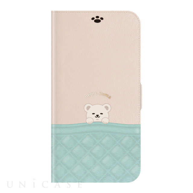 【iPhone14/13 ケース】手帳型ケース nemu kuma (Ice Blue)