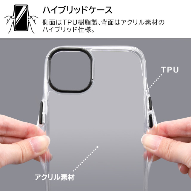 【iPhone14 Plus ケース】ハイブリッドケース ショルダーストラップ付 (クリア/ブラック)サブ画像