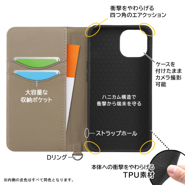 【iPhone14/13 ケース】耐衝撃 手帳型デニムケース (ブルー)goods_nameサブ画像