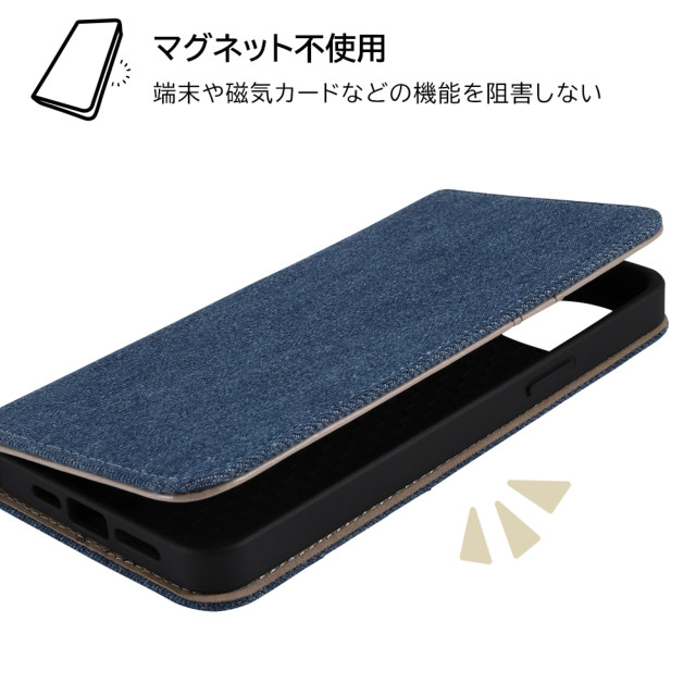 【iPhone14 Plus ケース】耐衝撃 手帳型デニムケース (インディゴブルー)goods_nameサブ画像