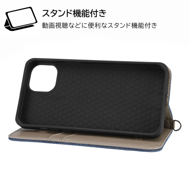 【iPhone14 Plus ケース】耐衝撃 手帳型デニムケース (インディゴブルー)goods_nameサブ画像