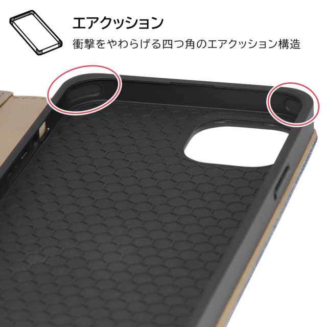 【iPhone14 Plus ケース】耐衝撃 手帳型デニムケース (インディゴブルー)goods_nameサブ画像