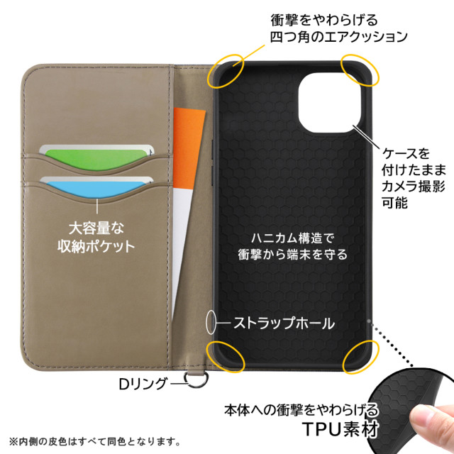 【iPhone14 Plus ケース】耐衝撃 手帳型デニムケース (ブルー)goods_nameサブ画像