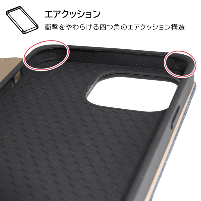 【iPhone14 Pro Max ケース】耐衝撃 手帳型デニムケース (インディゴブルー)goods_nameサブ画像