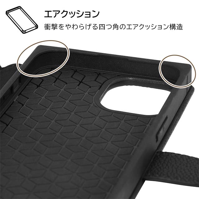 【iPhone14/13 ケース】ディズニーキャラクター/耐衝撃 手帳型レザーケース  KAKU Ring (ミッキー_ミツマル/ベージュ)サブ画像