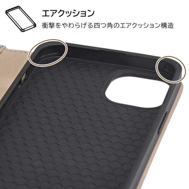 【iPhone14 Plus ケース】ディズニーキャラクター/耐衝撃 手帳型レザーケース Raffine (プー_モノトーン)goods_nameサブ画像