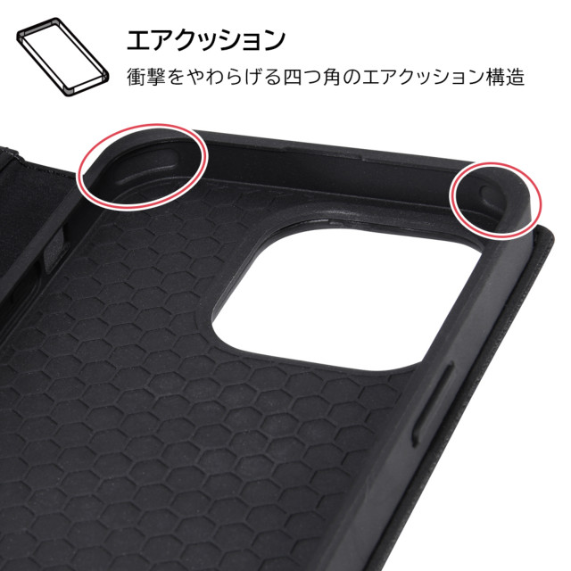 【iPhone14 Pro ケース】ディズニーキャラクター/耐衝撃 手帳型レザーケース シンプル (ミッキーマウス)サブ画像