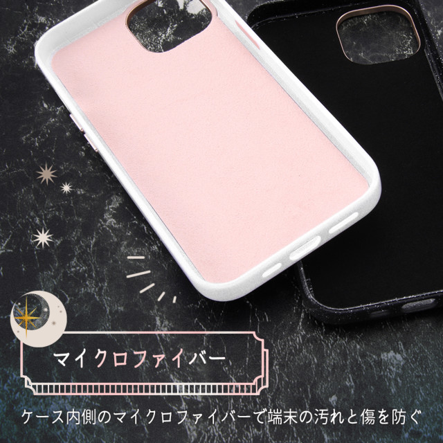 【iPhone14/13 ケース】オープンレザーケース キラキラ GLITZY SUGAR (ライトピンク)