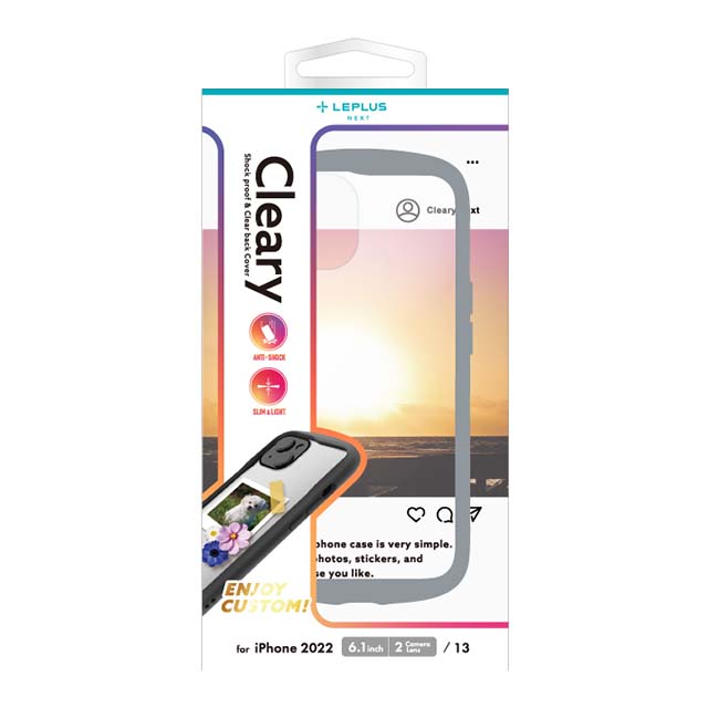 【iPhone14/13 ケース】耐衝撃ハイブリッドケース 「Cleary」 (ライトグレー)goods_nameサブ画像