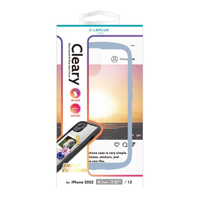 【iPhone14/13 ケース】耐衝撃ハイブリッドケース 「Cleary」 (ライトブルー)goods_nameサブ画像