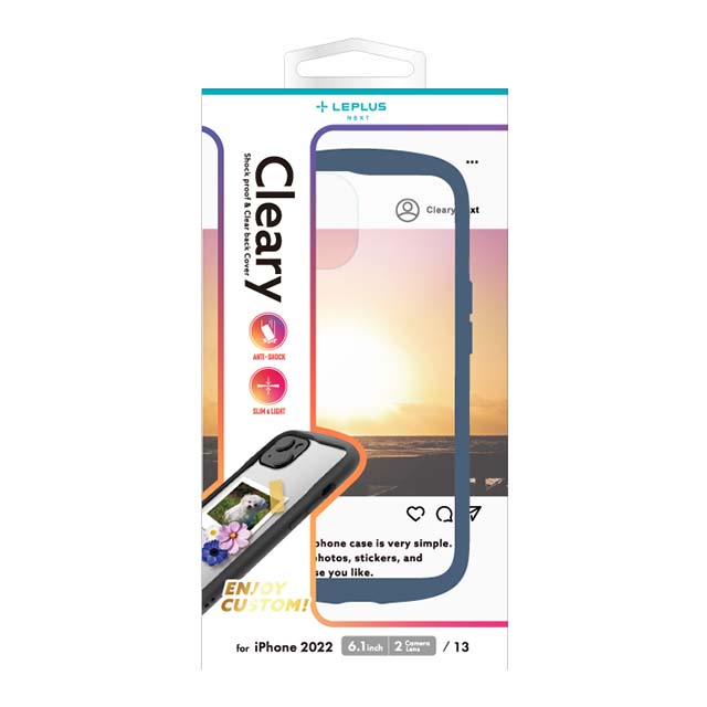 【iPhone14/13 ケース】耐衝撃ハイブリッドケース 「Cleary」 (ネイビー)goods_nameサブ画像