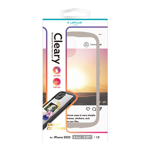 【iPhone14/13 ケース】耐衝撃ハイブリッドケース 「Cleary」 (ベージュ)goods_nameサブ画像