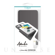 【iPhone14 Pro ケース】軽量・背面クリアフラップケース 「Amake」 (ブラック)