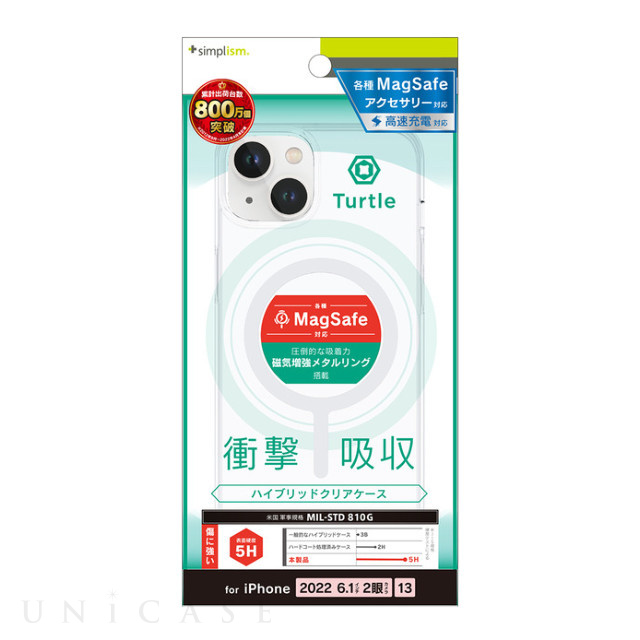 【iPhone14/13 ケース】[Turtle]MagSafe対応 ハイブリッドクリアケース (クリア)