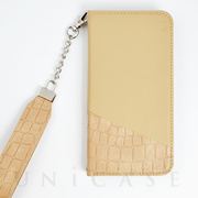 【iPhone14/13 ケース】SLY ハーフクロコ手帳 (BEIGE)