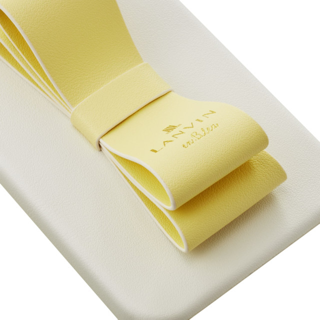 【iPhone14 Pro ケース】Slim Wrap Case Stand ＆ Ring Ribbon (Vintage White/Lemon Yellow)サブ画像