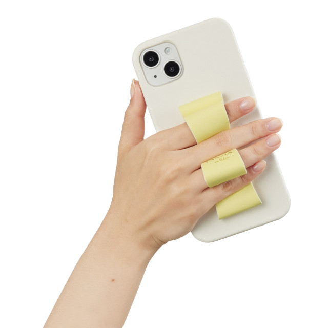 【iPhone14 Plus ケース】Slim Wrap Case Stand ＆ Ring Ribbon (Vintage White/Lemon Yellow)サブ画像