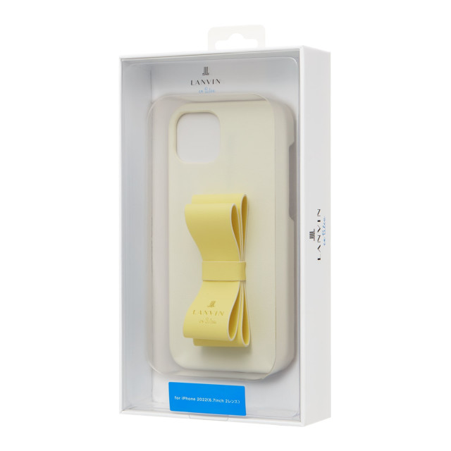 【iPhone14 Plus ケース】Slim Wrap Case Stand ＆ Ring Ribbon (Vintage White/Lemon Yellow)goods_nameサブ画像