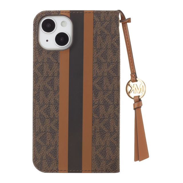 【iPhone14 ケース】Folio Case Stripe with Tassel Charm for MagSafe (Brown)サブ画像