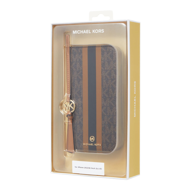 【iPhone14 ケース】Folio Case Stripe with Tassel Charm for MagSafe (Brown)サブ画像