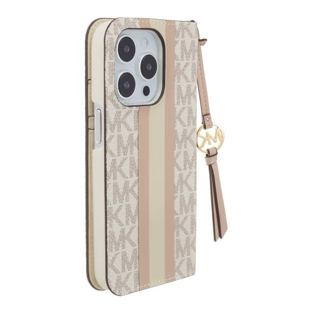 【iPhone14 Pro ケース】Folio Case Stripe with Tassel Charm for MagSafe (Vanilla)サブ画像